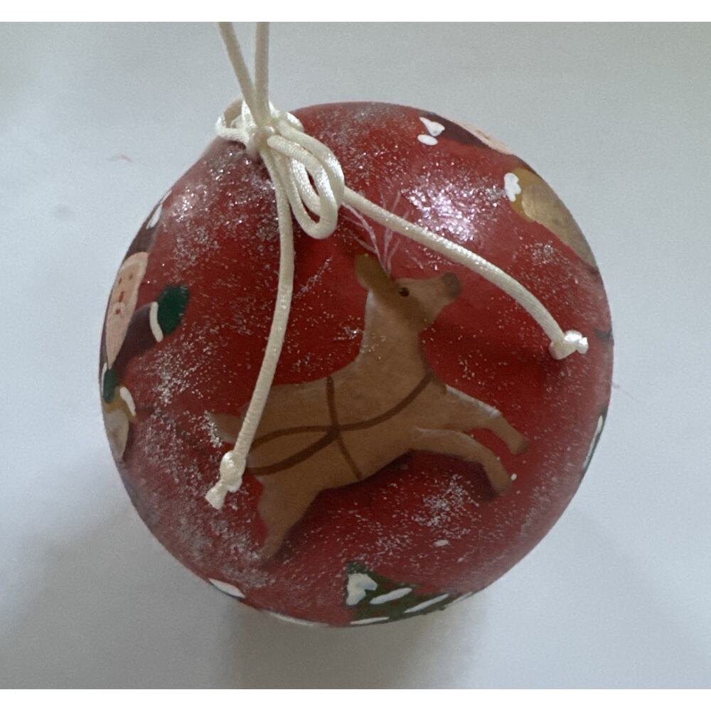 Vintage Villeroy & Boch Christmas Ornament Hanging Ball Santa Old Worlde NOS NEW - Picture 2 of 9